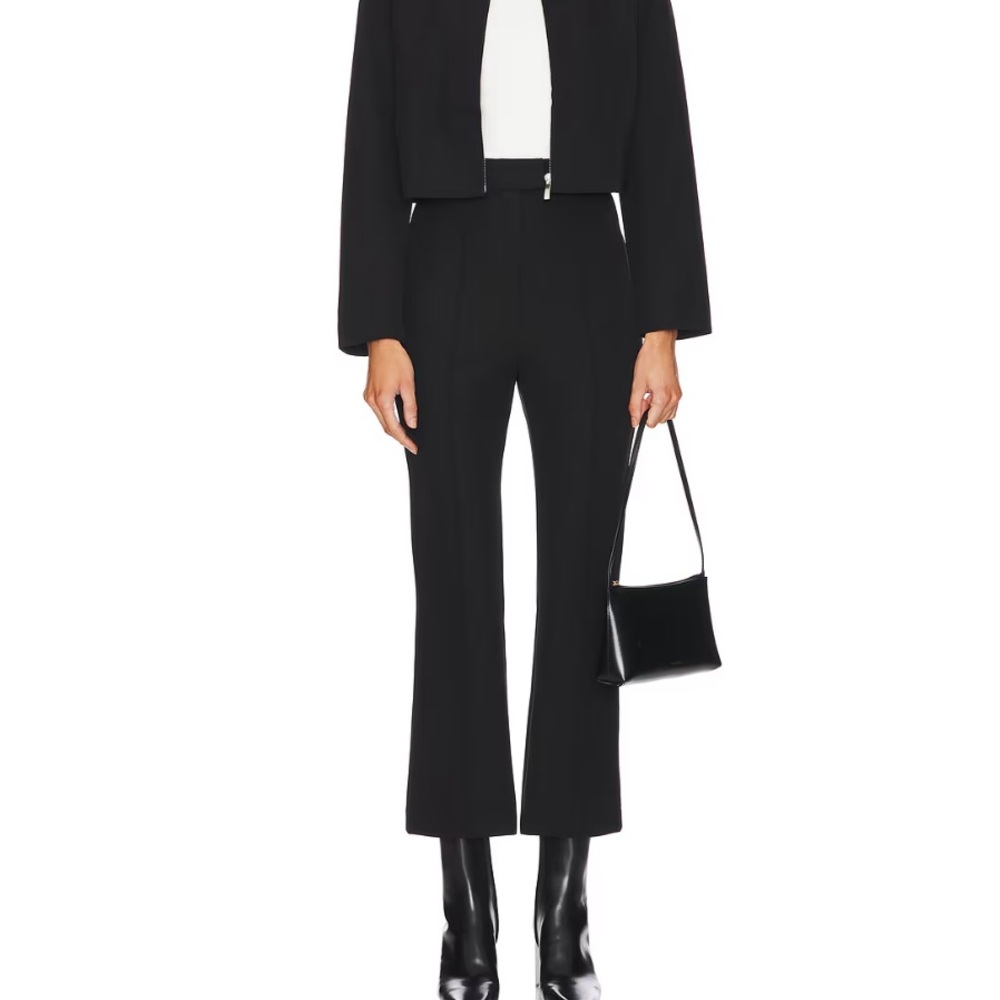 L'Academie Black Ankle Cropped Pants with Tailored Fit